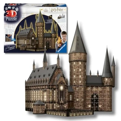 Immagine di Ravensburger 3D Puzzle Castello Di Hogwarts The Great Hall, Night Edition, 540 Pezzi, 10+ Anni
