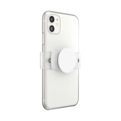 Immagine di PopSockets: PopGrip Slide Stretch senza adesivo Grip e supporto mobile con bordi quadrati Top intercambiabile Compatibile la maggior parte degli smartphone White