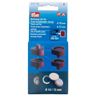 Immagine di Prym 673142 Set di attrezzi per bottoni automatici Jersey, 10 e 12 mm, compatibile con Vario Creative Toolm