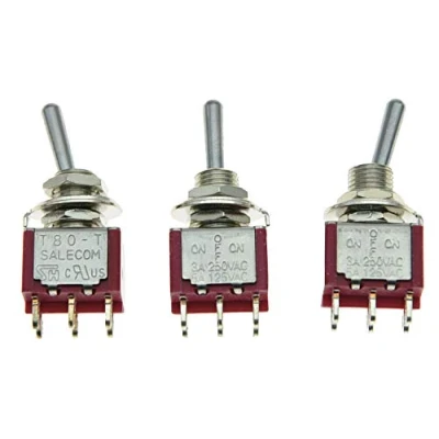 Immagine di Salecom 3 x Dpdt posizione on/off della chitarra mini interruttore a levetta auto/barca interruttori