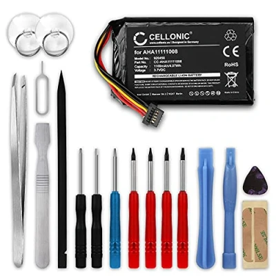 Immagine di CELLONIC® Batteria AHA11111008 VFAD VF6P Compatibile con navigatore Tomtom Go 6200, 6100, 6000, 5000, 600, 500 Ricambio 1100mAh + Set di Strumento, Sostituzione, pila, accu