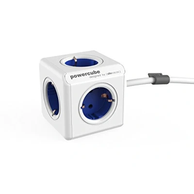 Immagine di Allocacoc 1300BL/DEEXPC PowerCube Extended Blu EU, Presa Multipla. 5 uscite Schuko, Bianco