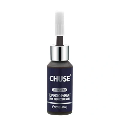 Immagine di CHUSE T201 Caffè nero Colore cosmetico dell&#039;inchiostro del tatuaggio di trucco pigmento Microblading micro SGS passato, DermaTest 12ml (0.4fl.oz)