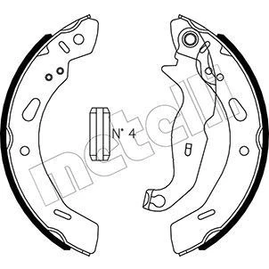 Immagine di metelligroup 53 0490 Ganasce Freno Made in Italy, Pezzo di Ricambio per Auto/Automobile, Kit Composto da 4 Pezzi, Certificate ECE R90