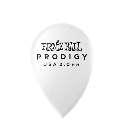 Immagine di Ernie Ball, Prodigy Teardrop, Plettri da 2,0 mm, colore bianco, confezione 6