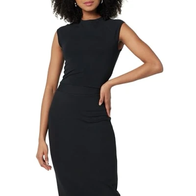 Immagine di The Drop Eloisa cap Sleeve Crop Top, Nero, 4XL Plus