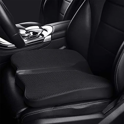 Immagine di Livtribe cuscino per auto, in memory foam, comodo e traspirante, casa, sedie a rotelle (nero)