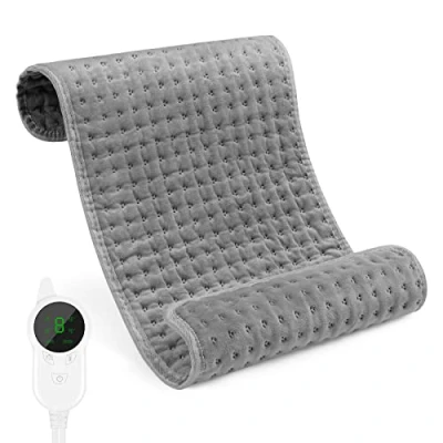 Immagine di ACWOO Termoforo Elettrico 60 x 30 cm, Cuscino Termico 9 Livelli di Temperatura e 4 Timing, per Alleviare il Dolore Muscolare Lombare,Addome,Collo,Spalla, Spegnimento Automatico
