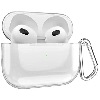 Immagine di MyGadget Cover compatibile con Apple AirPods 3a Generazione Custodia in Silicone Morbido Case per Cuffie Auricolari Skin Gomma Trasparente