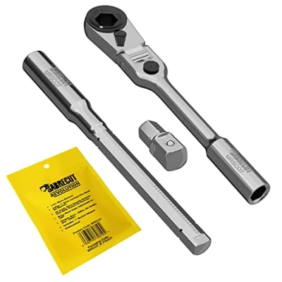 Immagine di 1 x SabreCut MRSC07 Testa flessibile 7 in 6,3 mm 1/4&quot; HEX Mini micro cricchetto magnetico con barra di estensione e adattatore per presa quadrata da Chiave a