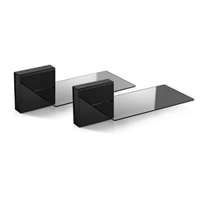 Immagine di Meliconi Ghost Cube Soundbar Nero, Sistema Copricavi Componibile con Mensola in Vetro per
