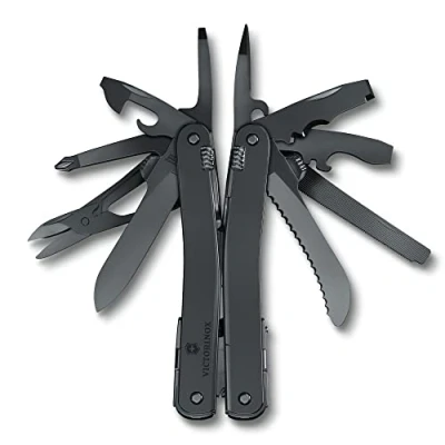 Immagine di VICTORINOX Coltellino Svizzero Swiss Tool Spirit MXBS, 24 Funzioni, Multi strumento con Pinza, Cacciavite, Apriscatole, Fodero da Cintura in Nylon, Nero