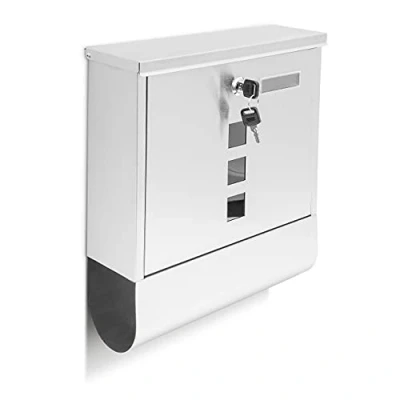Immagine di Relaxdays Cassetta Postale, Buca Lettere Moderna, Formato A4, Acciaio, Grande, HxLxP 33,5 x 30 8,5 cm, Argento