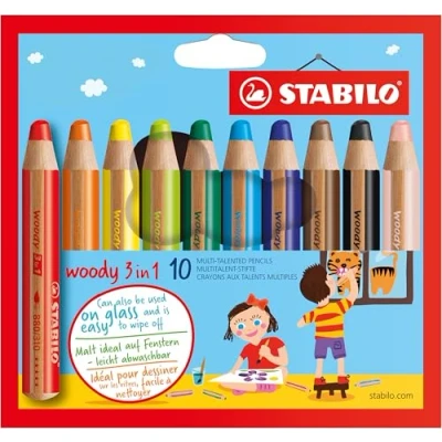 Immagine di Matita colorata Multi Funzione STABILO woody 3 in 1 Astuccio da 10 Colori assortiti