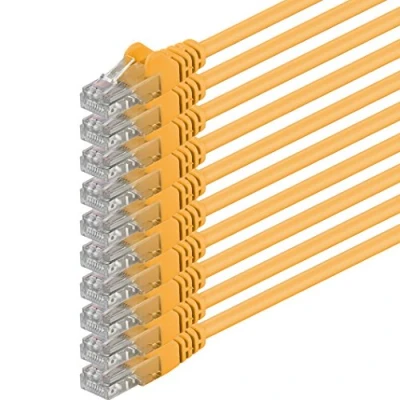 Immagine di 2m giallo 10 pezzi Rete Cavi Cat6 CAT 6 250MHz non contiene alogeni compatibile con 5e / CAT6a CAT7 100 1000 10000 Mbit s per switch, router, modem, Patchpannel, Access Point, pannelli di permutazione