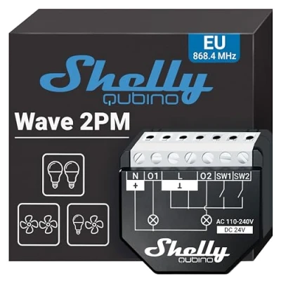 Immagine di Shelly Wave 2PM Attuatore interruttore Z Wave, Wave+