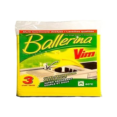 Immagine di Vim Ballerina il Panno Giallo Multiuso, Assorbente e Resistente, Confezione Risparmio da 45 Panni
