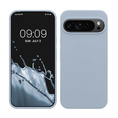 Immagine di kwmobile Cover per Google Pixel 9 Pro XL Custodia Back Case Smartphone in Silicone TPU Protezione Gommata blu chiaro matt