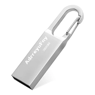 Immagine di Chiavetta USB 2.0 32GB, Pendrive 32GB Portatile Flash Drive Impermeabile Metallo Memoria Stick Pennetta per PC, Laptop ecc (Argento)