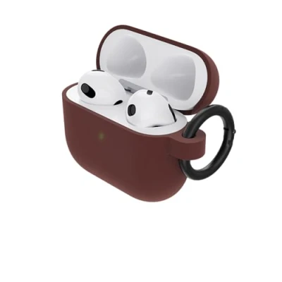 Immagine di OtterBox Soft Touch Custodia per AirPods 3ª gen 2021, soffice al tatto, antishock, graffi e cadute, sottile con moschettone, Marrone