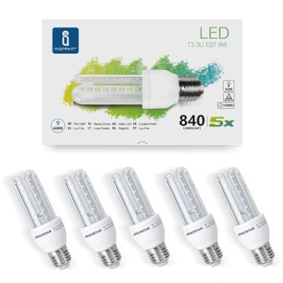 Immagine di Aigostar Lampadina LED E27 9W, Luce Bianca Fredda 6500K 840 Lumen, Angolo a Fascio 360, Non Dimmerabile, Pacco da 5