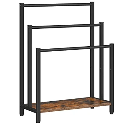 Immagine di HOOBRO Portasciugamani Autoportante, Porta Asciugamani, con 3 Bracci, Portasalviette, 60 x 28 81 cm, Bagno, Stabile, Marrone Vintage e Nero EBF06LB01