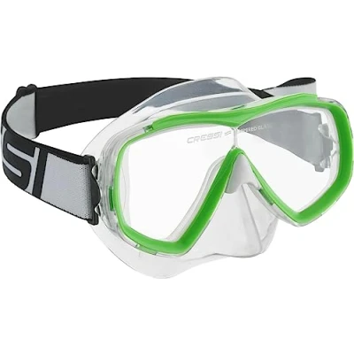 Immagine di CRESSI Estrella Jr Mask Maschera per Snorkeling e Immersioni, Trasparente/Verde, Taglia Unica, Unisex Junior