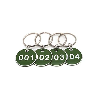 Immagine di NanTun Set di targhette portachiavi in lega alluminio, con numero identificativo, numerato, 10 pezzi, Verde, 1 to