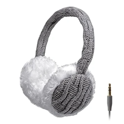 Immagine di SBS Cuffia stereo WOOL con microfono e tasto di risposta, colore Grigio/Bianco Connettore Jack 3,5 mm
