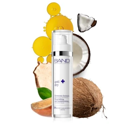 Immagine di Crema Notte Viso Antirughe Nutriente e Idratante Formula Rigenerante con Olio di Cocco, Burro Karité Acido Ialuronico per Pelle Secca Molto ANTI DRY Line