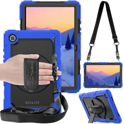 Immagine di TECHGEAR Utility Custodia Compatibile con Nuovo Samsung Galaxy Tab A7 10.4&quot; 2020 (SM T500/SM T505) Antiurto Resistente Supporto Integrato Girevole a 360 Gradi, Cinturino Mano e Tracolla attaccabile