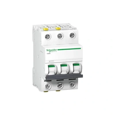 Immagine di Schneider A9F03306 Interruttore di Circuito iC60N, 3P, 6A, B, Bianco