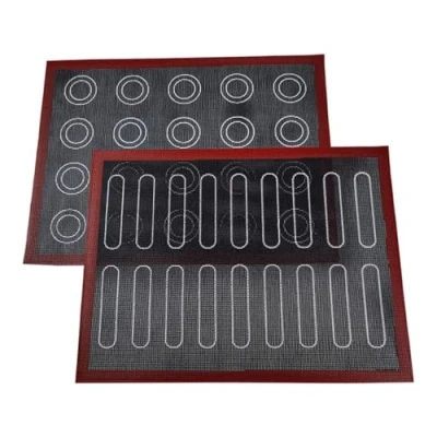 Immagine di Tappetino silicone Forno, 2 Pezzi Microforato per Antiaderente Resistente al Calore forno Silicone, carta riutilizzabile e sono un aiuto indispensabile in cucina