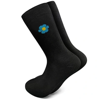 Immagine di Calzini da uomo in cotone traspirante Nero massonico Forget me con nodo, , 9 11