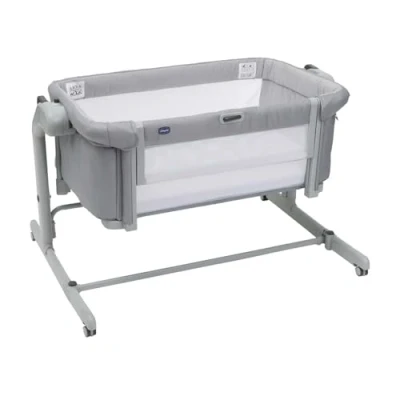 Immagine di Chicco Next2Me Magic Evo, Culla Neonato Fianco Letto, con Modalità Dondolo, Inclinabile, Spondina Apribile, Altezza Regolabile, 4 Ruote, Materasso e Borsa da Viaggio Inclusi, Grigio Chiaro