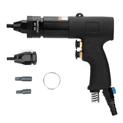 Immagine di pistola per rivettatura pneumatica, KP 739A/KP 740A rivetti ad aria Tirare il dado Rivettatrice automatica Strumento con Mandrino e gancio (90PSI)(M6/M8)