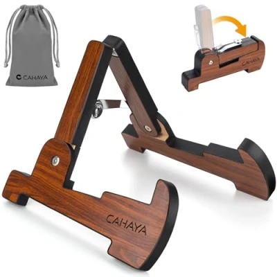 Immagine di CAHAYA Supporto Chitarra Pieghevole Universale: Stand A Forma di per Classica Acustica Elettrica Portatile Appoggio Stabile