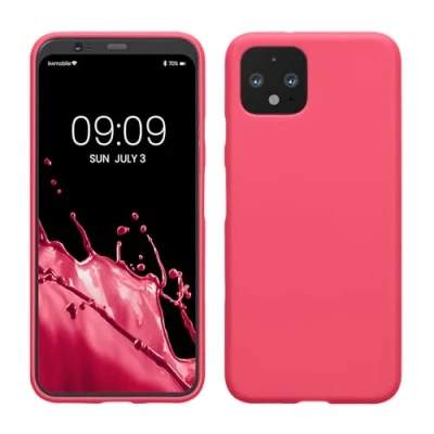 Immagine di kwmobile Custodia Compatibile con Google Pixel 4 Cover Back Case per Smartphone in Silicone TPU Protezione Gommata rosa shocking
