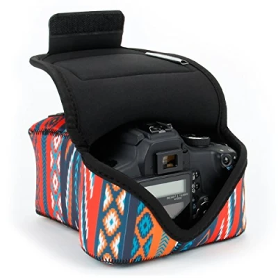 Immagine di USA GEAR Custodia Per Fotocamera Digitale DSLR/Custodia SLR con Protezione In Neoprene, Cinghia Cintura e Accessori Compatibile Nikon D3400/Pentax K 70 altro Azteco