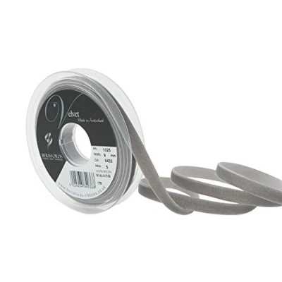 Immagine di Berisfords Nastro di Velluto, Grigio, 10.2 x 1.5 cm, 5 unità