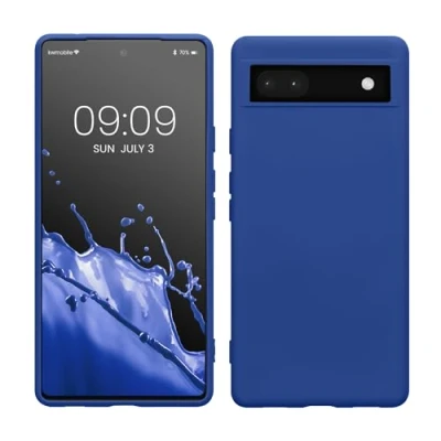 Immagine di kwmobile Custodia Compatibile con Google Pixel 6a Cover Back Case per Smartphone in Silicone TPU Protezione Gommata blu baltico