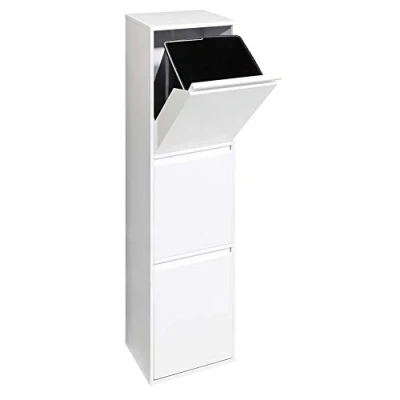 Immagine di Arregui Basic CR301 B Pattumiera Differenziata 3 Scomparti 3x 17L (51L) Contenitore in Acciaio da Interno Mobile per Raccolta Cestino Spazzatura Cucina e Ufficio Bianco