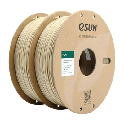 Immagine di eSUN PLA+ filamento 1,75 mm, per stampante 3D PLA Plus, precisione dimensionale +/ 0,03 1 kg bobina, 2 bobine di stampa 3D, Bianco Osso