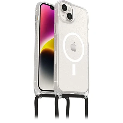 Immagine di Otterbox Cover React Necklace con MagSafe per iPhone 14 Plus, Custodia sottile, antishock cordone da collo, adattabile e intercambiabile, testata a norme MIL STD 810G, Stardust