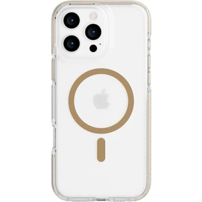 Immagine di tech21 EvoCrystal Custodia protettiva per iPhone 16 Pro Max, compatibile con MagSafe, protezione contro gli impatti 15 volte testata secondo standard militari, colore oro