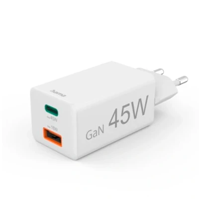 Immagine di Hama Schnellladegerät, GaN, 1x USB C PD, 2x A QC, Mini Ladegerät, 45 W, Weiß Caricatore Ambiente interno, Presa di corrente Num. uscite: 3 x A,