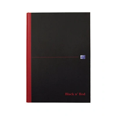 Immagine di Oxford, copertina rigida per quaderno, rilegato a righe, 96 pagine, 1 taccuino, nero, rosso, A4