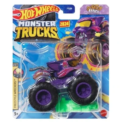 Immagine di Hot Wheels Monster Trucks 2024 scala 1:64 (Scratch Attack 4/12 Freestyle Wreckers)