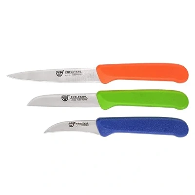 Immagine di GRÄWE Set di 3 coltelli da frutta e verdura, piccoli cucina, in acciaio inox, colorati, super affilati
