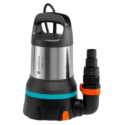 Immagine di GARDENA pompa sommersa acqua pulita 17000 Aquasensor: di drenaggio con Aquasensor, portata max. l/h, aspirazione piatta fino a 1 mm, sistema attacco rapido, 750 W (09036 20)